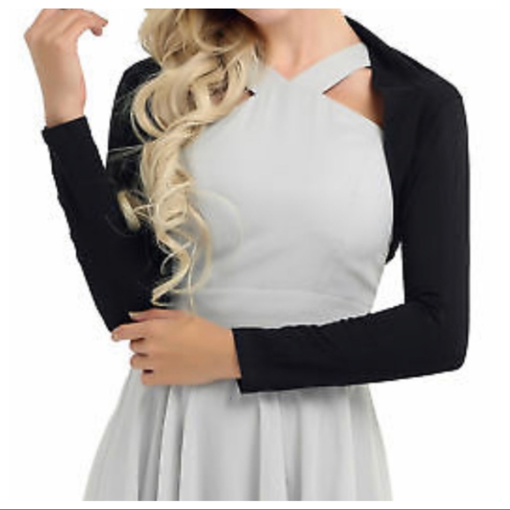 ✨BEST SELLING ✨BLACK MUST HAVE LONG SLEEVES SHRUG - Picture 3 of 7